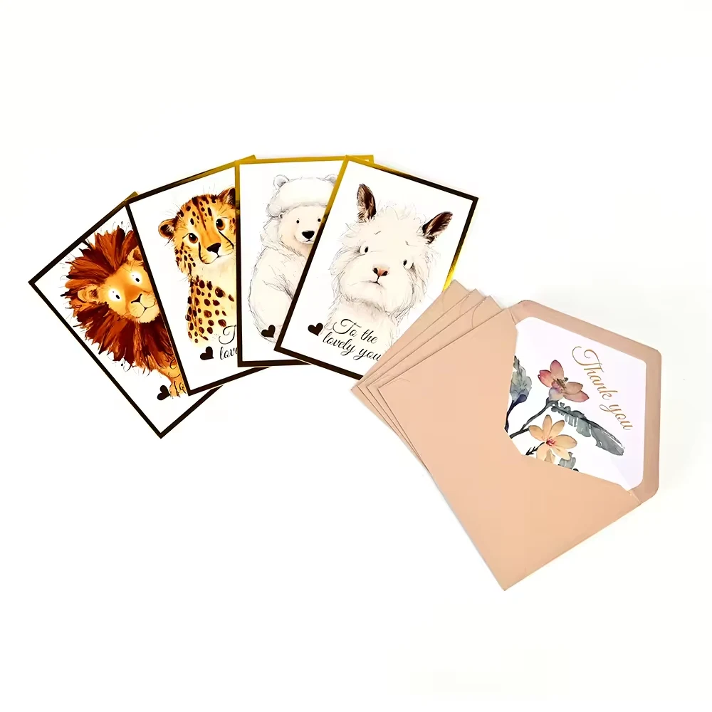 漫画動物の結婚式の招待状のグリーティングカード