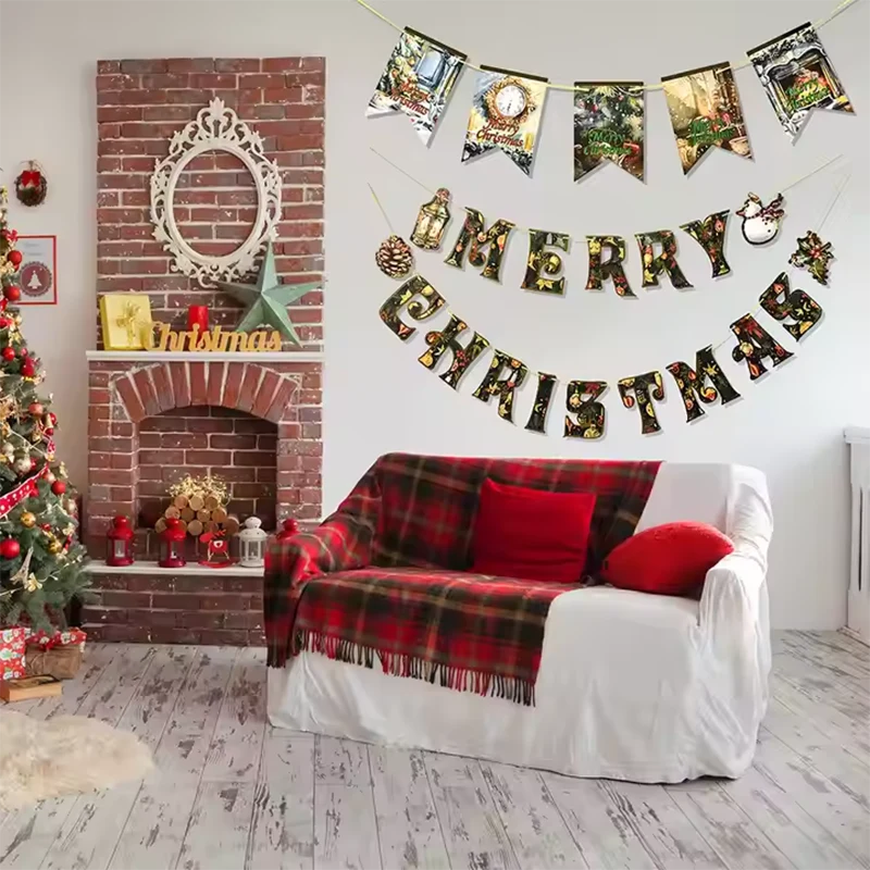 壁掛け旗のクリスマスデコレーションバナー